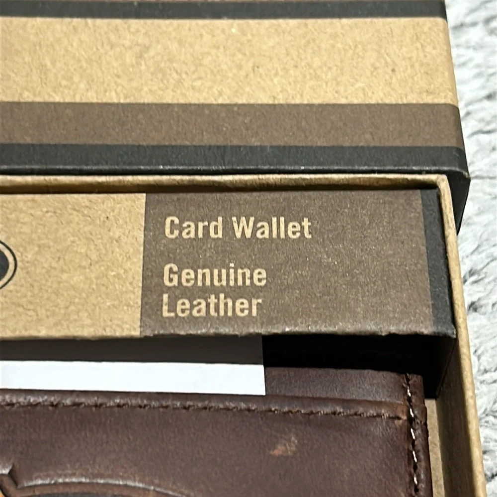 Justin Boots genuine leather CARD WALLET men's new in box